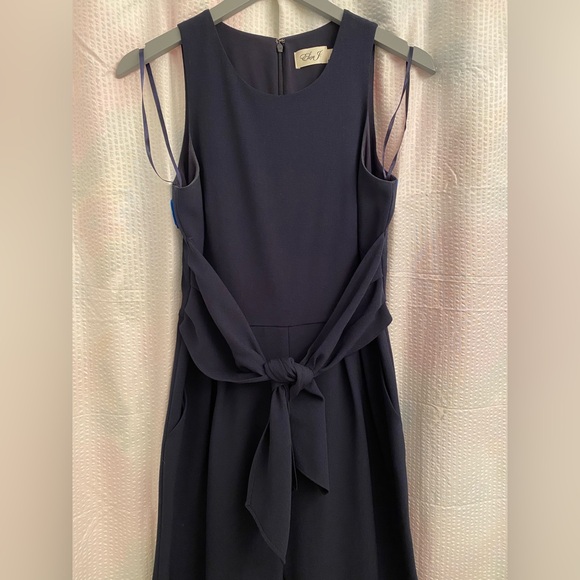 Eliza J Front Tie Sleeveless Jumpsuit Navy - Picture 4 of 10